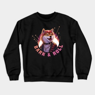 Rockstar Shiba: Bark & Roll Crewneck Sweatshirt